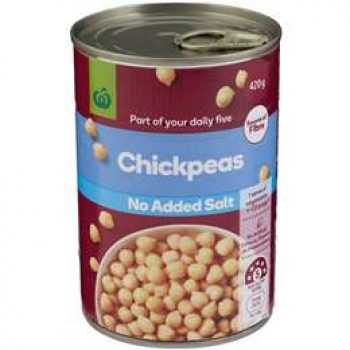 Woolworths Chickpeas No Added Salt 420g