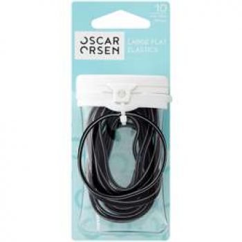 Oscar Orsen Large Flat Hair Elastics Black 10 pack