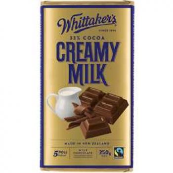Whittaker’s Creamy Milk Chocolate Block  250g