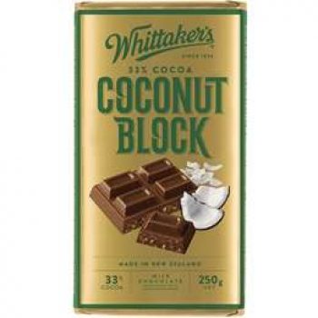 Whittaker’s Coconut Chocolate Block  250g