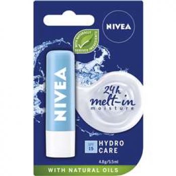 Nivea Hydrocare Moisturising Lip Balm + Shea Butter & Spf15 4.8g