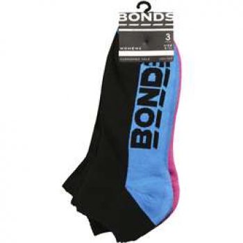 Bonds Womens Socks Logo Low Cut Size 8-11 3 pack