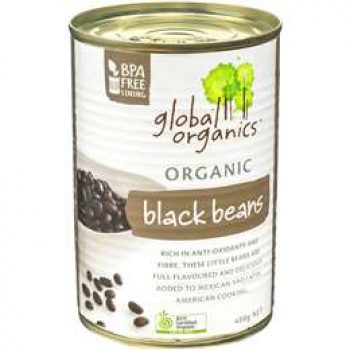 Global Organics Organic Black Beans  400g