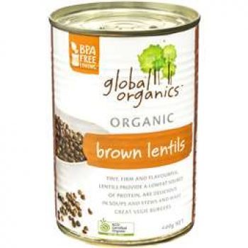 Global Organics Organic Brown Lentils  400g