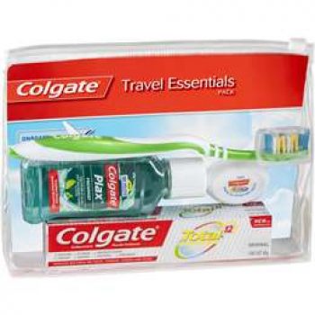 Colgate Toothbrush Toothpaste Mouthwash & Floss Travel Pack each
