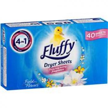 Fluffy Tumble Dryer Sheets Field Flowers Long Lasting Fragrance 40 pack