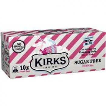 Kirks Creaming Soda Sugar Free Cans 10x375ml pack