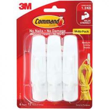 3m Command Medium Hooks Value Pack 6 pack