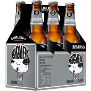 Burleigh Brewing Co. Big Head No Carb Beer Bottles 6x330ml pack