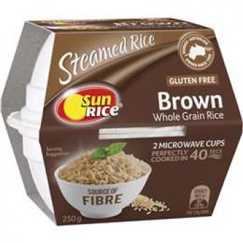 Sunrice Quick Cups Microwave Fragrant Brown Rice 250g