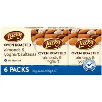 Lucky Oven Roasted Almonds & Yoghurt Sultanas 6 pack