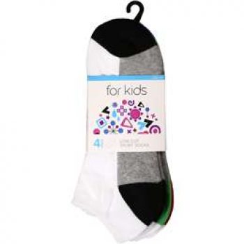 For Kids Kids Sport Socks Low Cut Size 2-8 4 pack