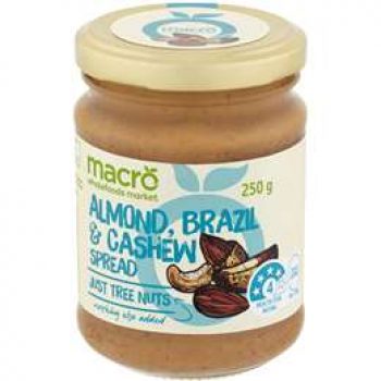 Macro Natural Brazil, Almond & Cashew Spread 250g