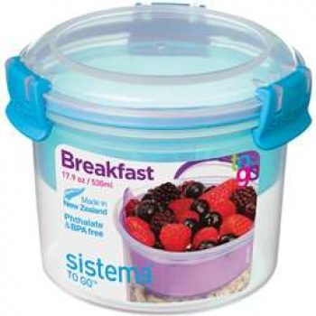 Sistema Plasticware Breakfast To Go 530ml each