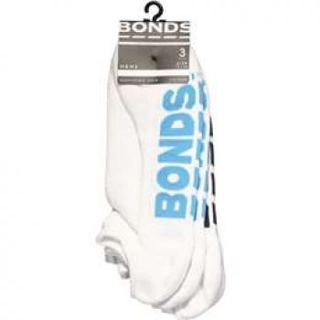 Bonds Socks Mens No Show Trainers 11-14 3 pack