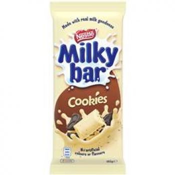 Nestle Milkybar Milk & Cookies 180g block