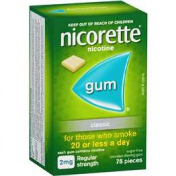 Nicorette Quit Smoking Regular Strength Classic Gum 2mg 75pk