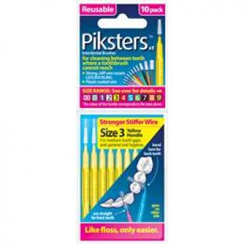 Piksters Dental Floss Interdental Brush Medium 10 pack