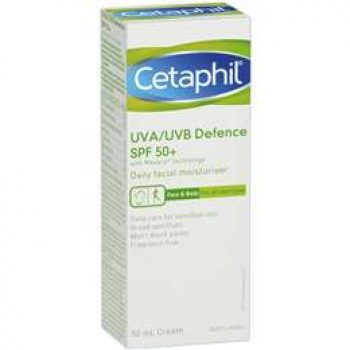 Cetaphil Facial Moisturiser Uva/uvb Spf 50+ All Types 50ml
