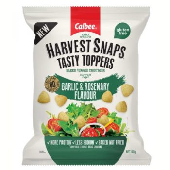 Calbee Harvest Snaps Tasty Topper Garlic and Rosemary