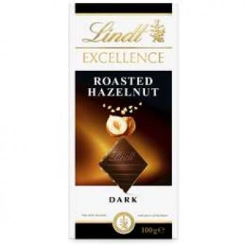 Lindt Excellence Dark Chocolate Roasted Hazelnut 100g block