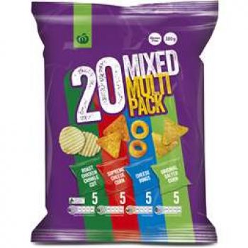 Woolworths Chips Variety Pack 20pk 380g