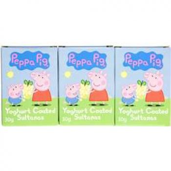 Peppa Pig Sultanas Yoghurt Coated 6x30g