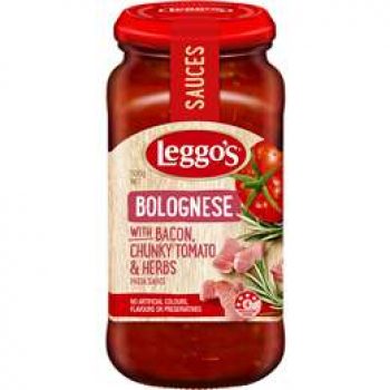 Leggos Pasta Sauce Bolognese Bacon 500g