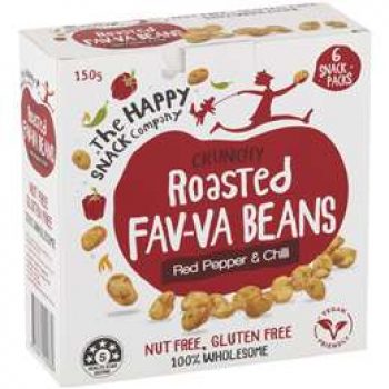 The Happy Snack Company Roasted Fav-va Beans Red Pepper & Chilli 6x25g