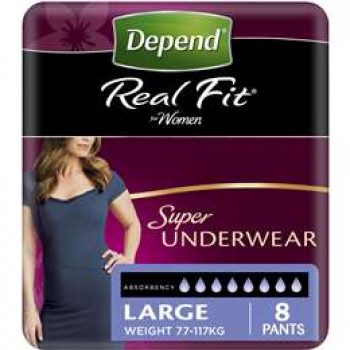 Depend Female Underwear Super Large 8pk