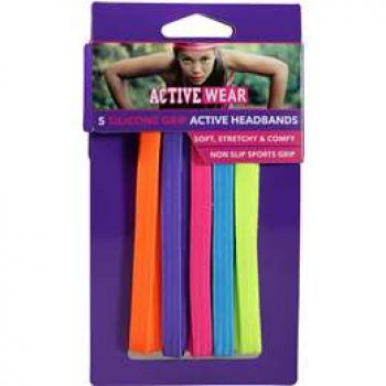 Active Wear Headbands Silicone Grip Soft 5 pack