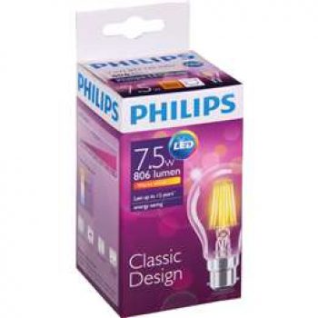Philips Light Globe Led Filament 806lm B22 each