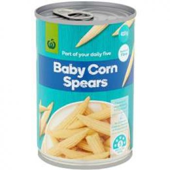 Woolworths Baby Corn Spears  410g can