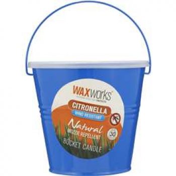 Waxworks Citronella Candle In Metal Bucket 13cm each