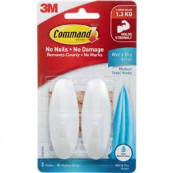 3m Command Wet & Dry Designer Hook 2 pack