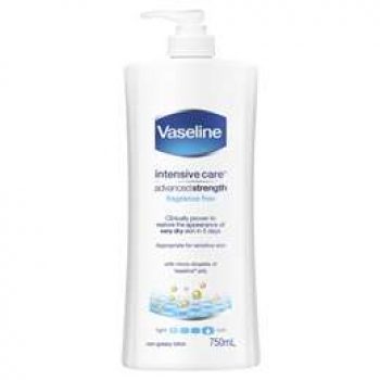 Vaseline Advanced Strength Body Lotion Fragrance Free 750ml