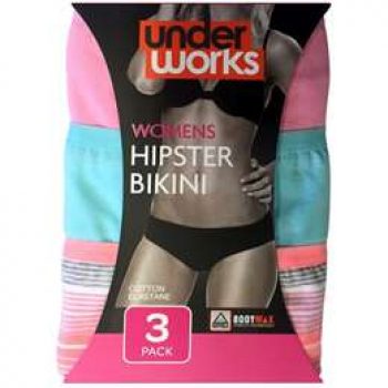 Underworks Underwear Womens Bikini Size 12 3 pack