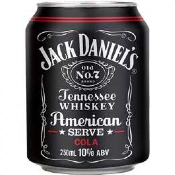 Jack Daniel’s American Serve Whiskey & Cola Can 250ml