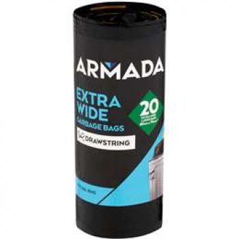 Armada Garbage Bag Drawstring 56l 20 pack
