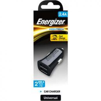 Energizer Car Charger Universal – High Tech 2.4a 2 Usb Black each