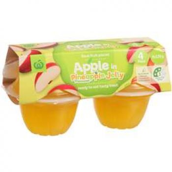 Woolworths Apple In Pineapple Jelly  4pk 480g