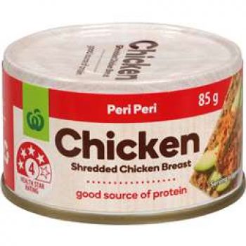 Woolworths Canned Shredded Chicken Peri Peri 85g