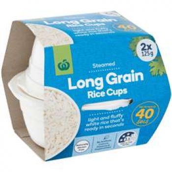 Woolworths Long Grain Rice Microwave Cups 2 pack