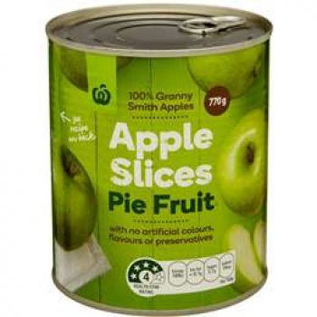 Woolworths Apple Slices Pie Fruit 770g