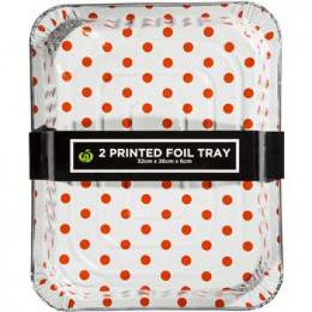 Woolworths Printed Foil Tray  2 pack
