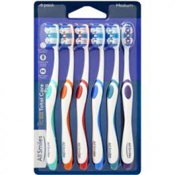 All Smiles Total Care Toothbrush Medium 6 pack