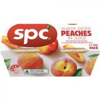 Spc Diced Peaches In Juice 4pk 480g