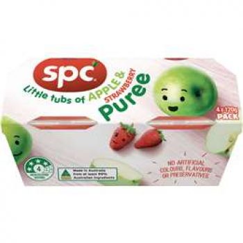 Spc Apple Strawberry Puree 4pk 480g