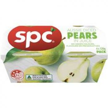 Spc Diced Pears In Juice 4pk 480g