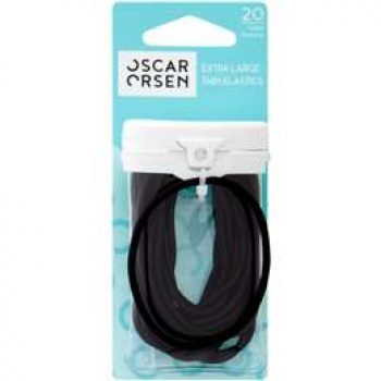 Oscar Orsen Extra Large Thin Hair Elastic Black 20 Pack